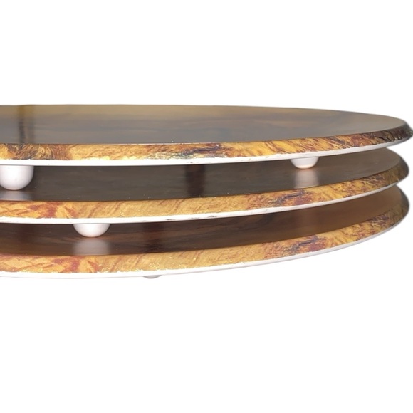 3 American Metalcraft 14" Round Melamine
Serving Board / Charger Faux Olive Wood - Picture 4 of 16